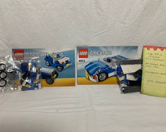Lego Blue Roadster Creator 3 in 1 Vehicle Antique Car Jeep 6913 Preowned 2012 Retired Complete Set 152 Pieces With Instructions NO Box Etsy