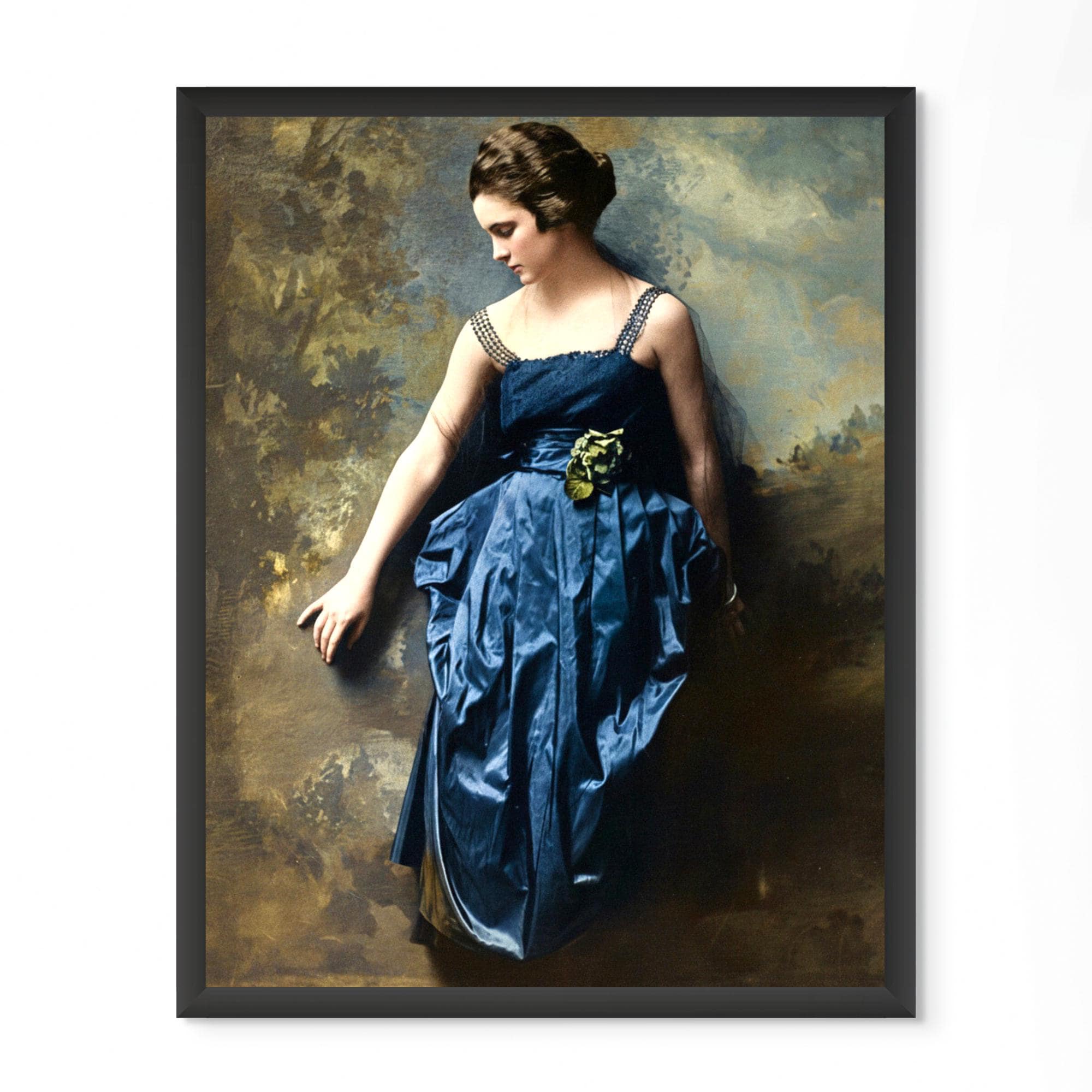woman blue dress painting ORIGINAL Art Abstract Figurative Wall Decor  Contemporary Art by Christine Vermeer's 'Woman In Blue' Brings