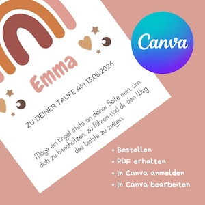 Plantilla digital de invitación de bautizo en Canva | Descarga instantánea | Celebra el bautizo de tu hijo con una invitación diseñada con cariño.