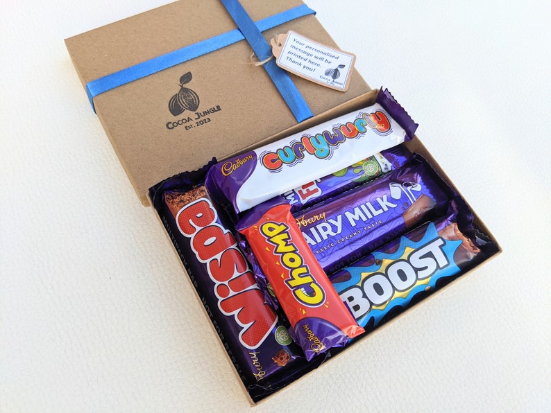 Chocolate Gift Box Chocolate Bar Hamper Treat Box Happy Birthday Gift Thank You Gift Chocolate Box Candy Bar Food Box Sweets Small Box