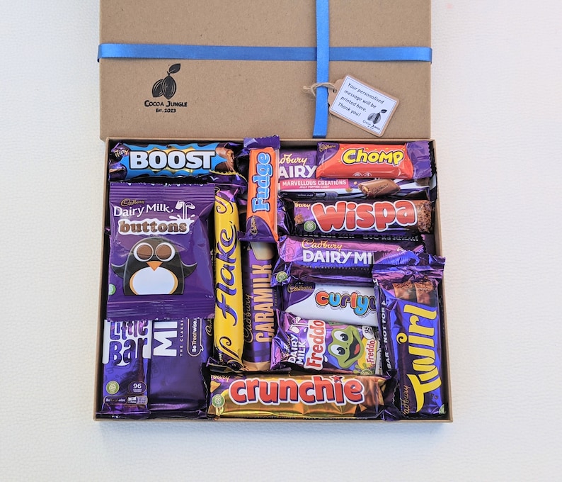 Chocolate Gift Box Chocolate Bar Hamper Treat Box Happy Birthday Gift Thank You Gift Chocolate Box Candy Bar Food Box Sweets image 2