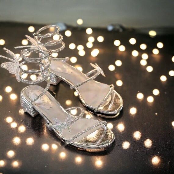 Butterfly rhinestone heels outlet