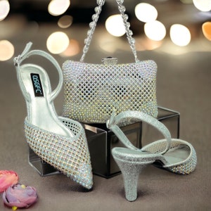 The Belmore Rhinestone Heel in Silver 10.0 / Silver