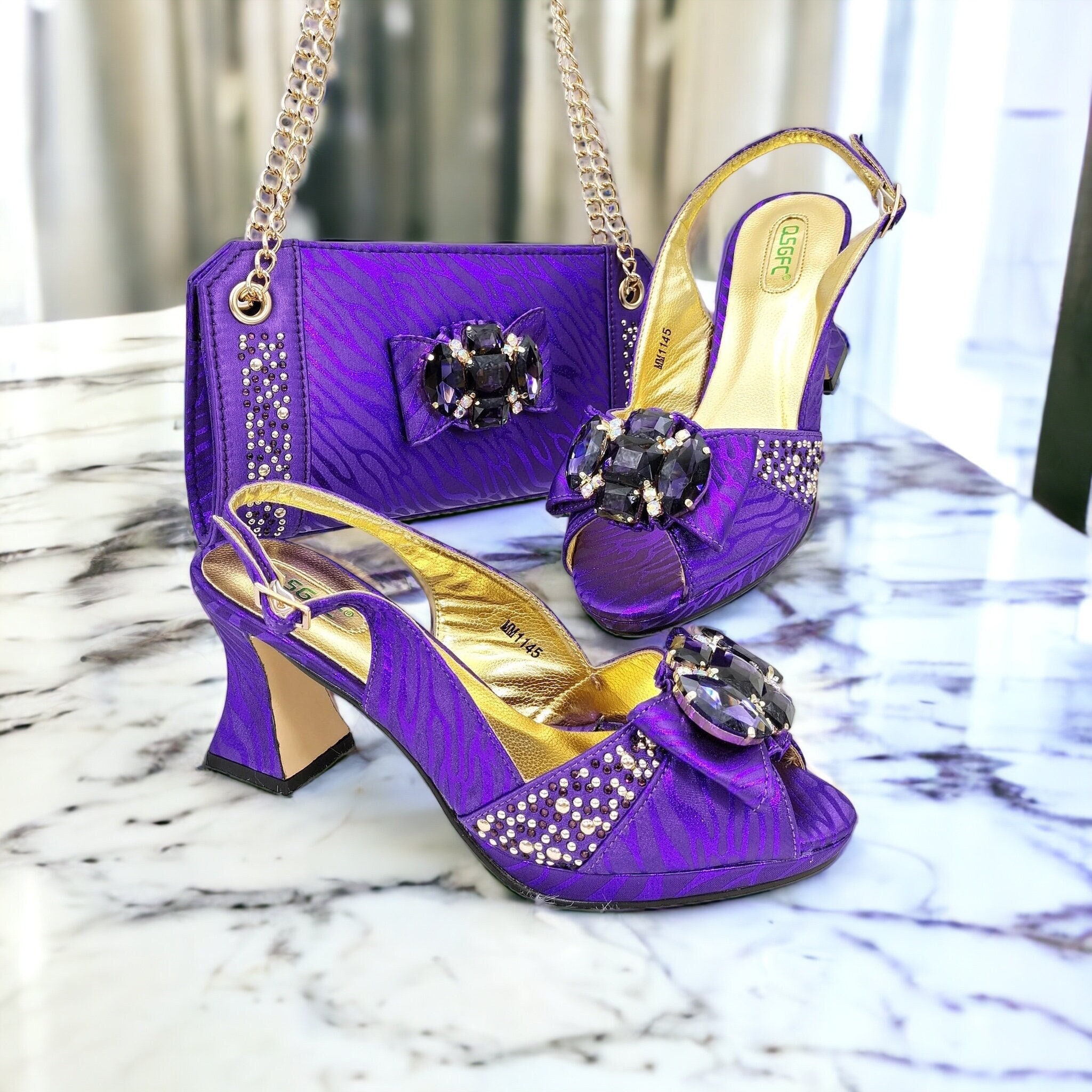Latest Purple Color Matching Shoes And Bag Set Deorated With Rhinestone  Nigerian Shoes And Bag Set For Women Italy Shoes And Bags9327226 From Gxwz,  $76.15 | DHgate.Com
