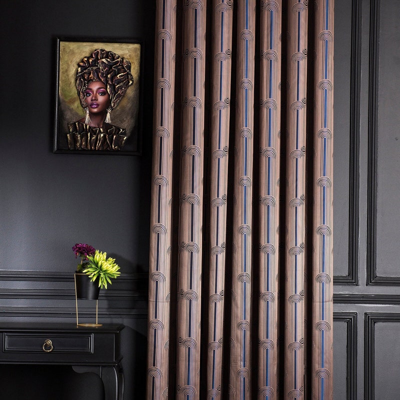 Navy Curtains - Etsy