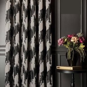 Black Gray Curtain Panel Patterned Striped Luxury Fabric for Livingroom Bedroom Custom Size Drape Blue Yellow Curtains Color Block Curtains