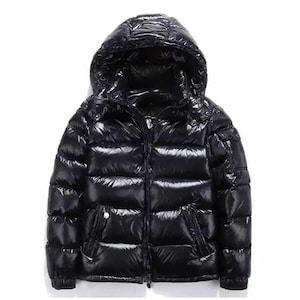 Y2K Black Puffer Jacket: Detachable Hood, Oversized Winter Coat