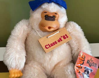 Vintage Toy 1981 Russ Gonga Graduation Gorilla Stuffed Animal