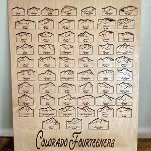 Colorado 14er Bucket List Tracker | Outdoors Hiker Gift | 14,000 ...