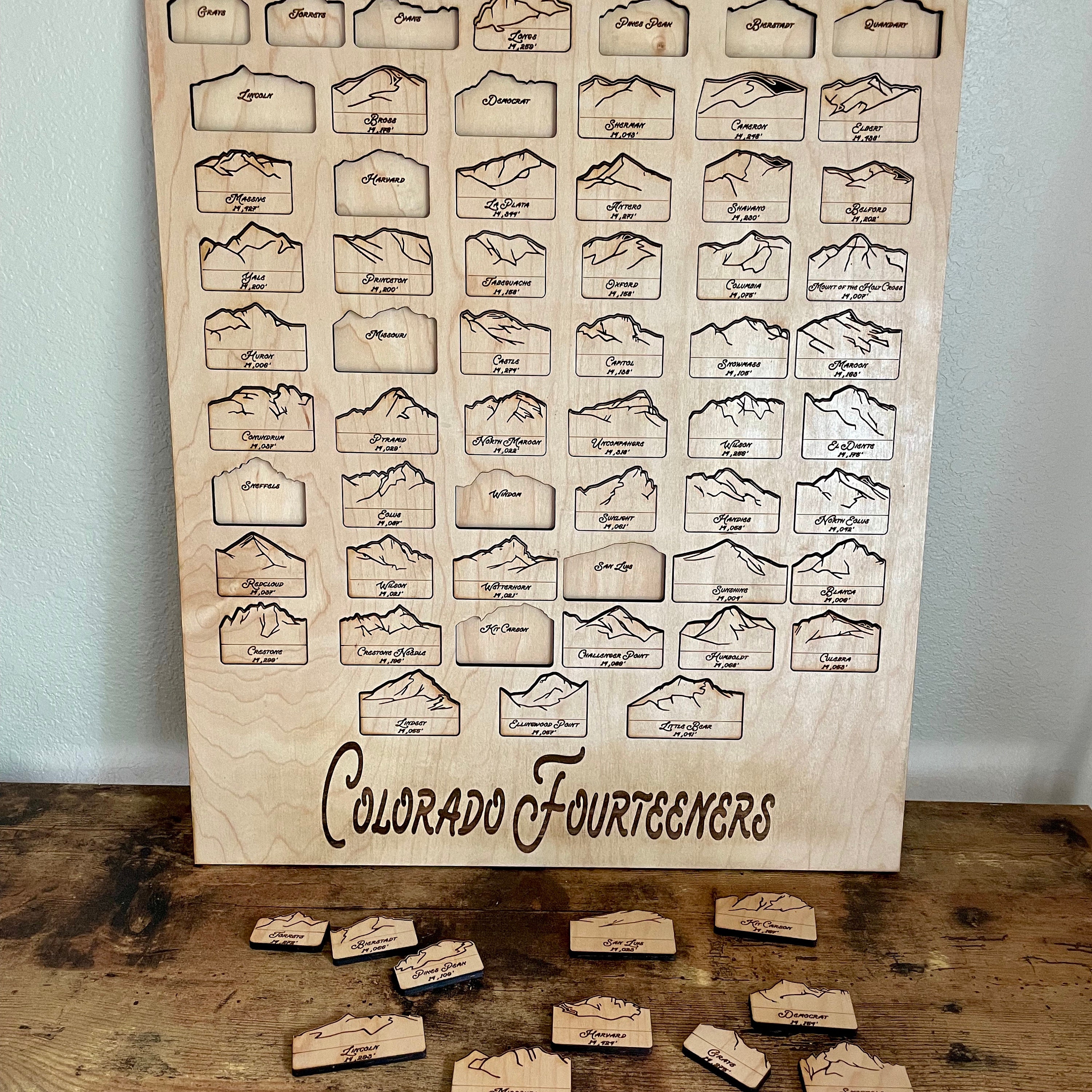 Colorado 14er Bucket List Tracker | Outdoors Hiker Gift | 14,000 ...