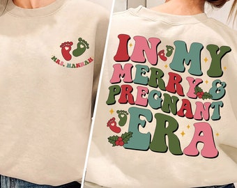 In My Merry Pregnant Era Shirt, Pregnancy Christmas Shirt, Pregnancy Announcement Shirt, Xmas Baby Shirt, Christmas Maternity