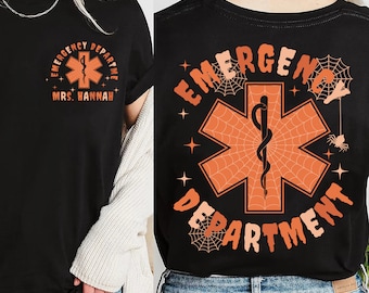 Emergency Department Halloween Shirt, Custom Halloween Er Nurse Shirt, Er Halloween Shirt, Gift For Nurse, Custom Name Nurse Shirt