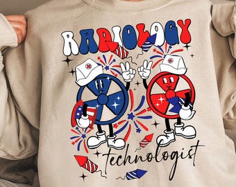 4 juli shirt radiologie, T-shirt afdeling radiologie, Rad Tech shirt, MRI Tech trui, Amerikaans verpleegkundige shirt, Memorial Day verpleegkundige T-shirt