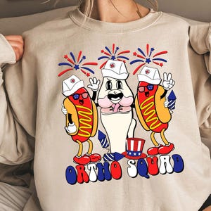4th Of July Ortho Crew Shirt, Orthopedics Department Shirt, Ortho Squad Sweater, American Nurse Shirt, Nurse Appreciation Gift