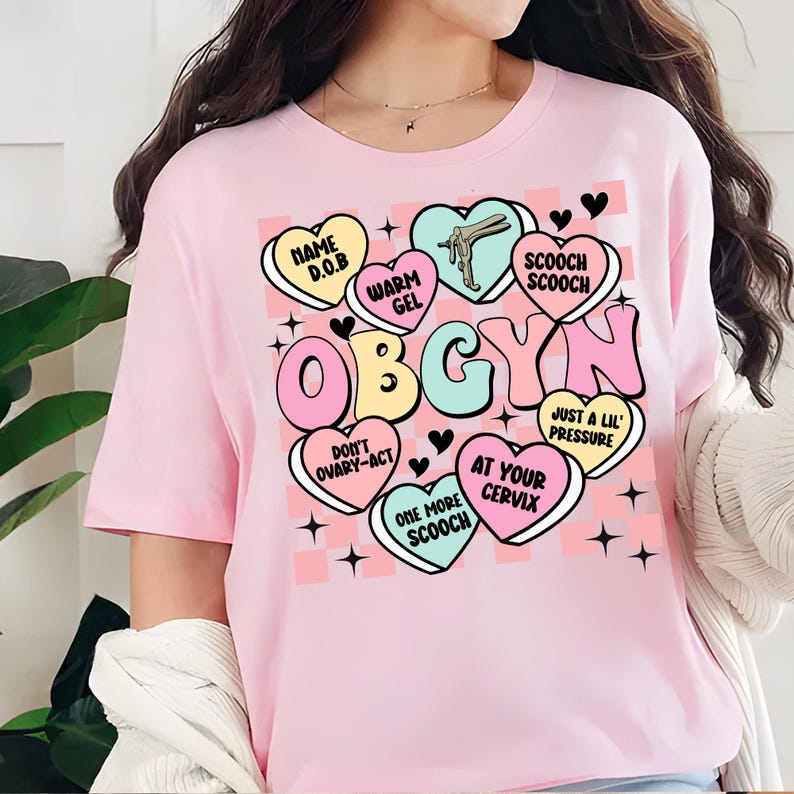Valentine's Day Obgyn Shirt, OBGYN Nurse Cute Hearts Crewneck Sweater ...