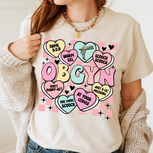 Valentine's Day Obgyn Shirt, OBGYN Nurse Cute Hearts Crewneck Sweater ...