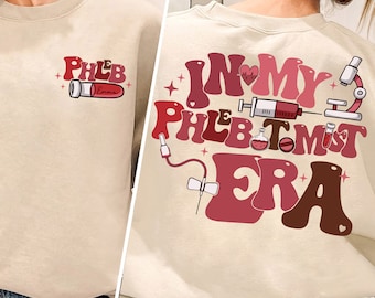 Felpa nella mia era del flebotomo, felpa con cappuccio Flebotomy Tech, camicia da flebotomo con nome personalizzato, regalo di apprezzamento per l'infermiera, regalo per l'infermiera