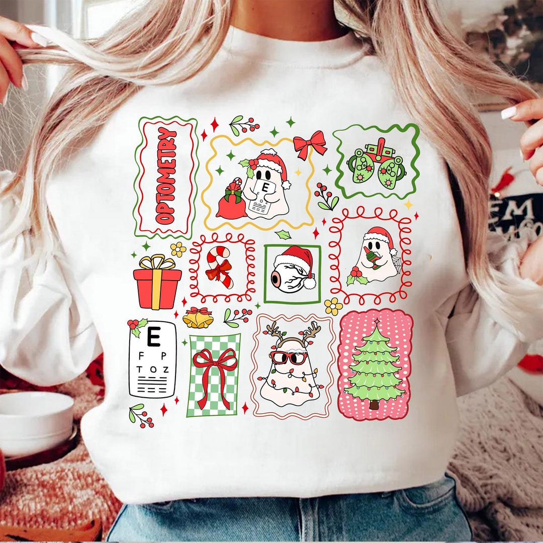 Cute Ghost Christmas Sight Squad Shirt, Optometry Sweatshirt, Optician ...