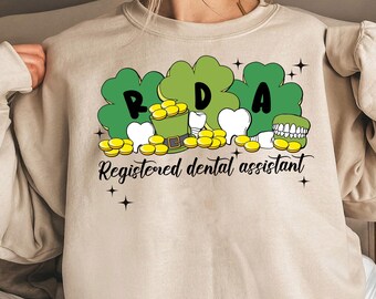 Koszulka z napisem St Patrick's Day Registered Dental Assistant, Koszulka z napisem Dentist Squad, Koszulka z napisem Cute Teeth, Koszulka z napisem Dental Hygienis, Koszulka z napisem Dentist