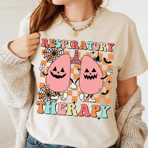 Terapista respiratorio di Halloween, Camicia per terapia respiratoria, Camicia scheletro, Camicia RRT, Camicia RT, Camicia da infermiera spettrale, Camicia da infermiera di Halloween