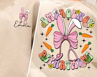 Custom Name Easter Day Nurse Shirt, Emergency Department Shirt, Bunny Nurse Shirt, Easter Day Coquette Stethoscope Shirt, Emergency Room Tee
