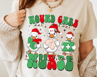 Camiseta navideña para enfermeras de cuidados de heridas, Sudadera navideña para estudiantes de enfermería, Camiseta navideña, Regalo de Navidad, Regalo para ella