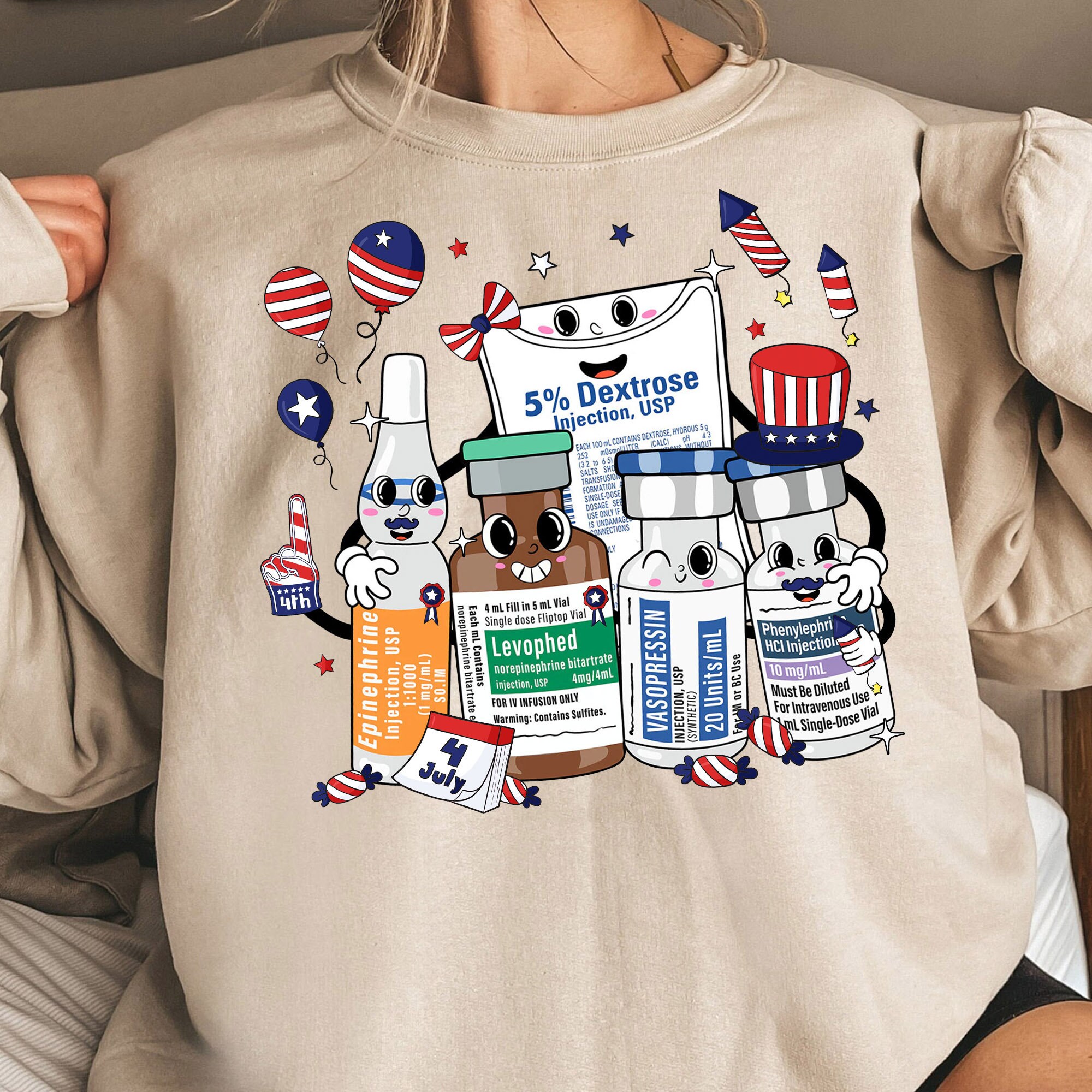 Cute 4th of July ICU Nurse Shirt, Independence Day Nurse Sweatshirt, Icu Nurse, Anesthesiologist, CRNA, Surgical, Medical, Doctor, Student