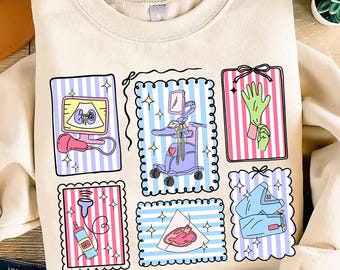 Echografie technisch shirt, sweatshirt ultrasone technoloog, diagnostische medische trui, sweater verpleegkundige waardering, cadeau voor haar