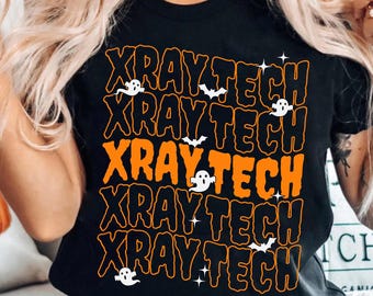 Xray Tech Halloween Shirt, Retro X-Ray Technologist Tshirt, XRay Tech Graphic Tee, Cute Fall Shirts for Radiologic Techs, Radiology Shirt