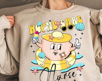 Camiseta divertida de verano para enfermeras que cuidan heridas, "Es un día hermoso para sanar", camiseta del equipo de cuidado de heridas, camiseta de enfermera especialista, camiseta de estudiante de enfermería