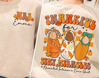 NICU Crew Fall Shirt for Neonatal Intensive Care Unit Nurse, Thankful NICU Nurse, Thanksgiving NICU Shirt, Autumn Nurse Tee, Fall Nurse