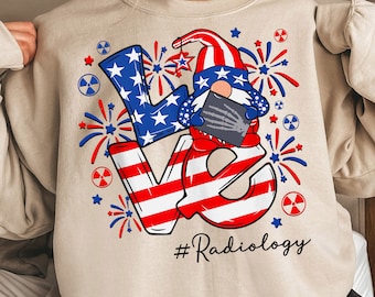 Rad Tech 4 juli radiologie Fourth of July shirt, radiologische technoloog Xray sweatshirt, radiografie cadeau, schattige kabouters shirt