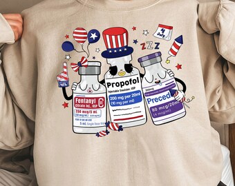 Funny 4th of July ICU Nurse Shirt, Independence Day Nurse Sweatshirt, Icu Nurse, Anesthesiologist, CRNA, Surgical, Medical, Doctor, Student