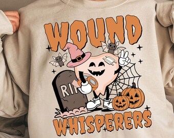 Camiseta de enfermera de cuidado de heridas espeluznante, sudadera de enfermera de Halloween, camiseta de estudiante de enfermería, camiseta de susurradores de heridas, camiseta de enfermera espeluznante, regalo de enfermera