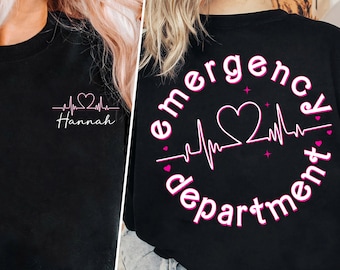 Emergency Department Shirt, Custom Name Nurse Shirt, Nursing Student Shirt, Nurse Gift, Er Nurse Shirt