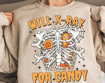 Will Xray For Candy Shirt, Halooween Rad Tech Shirt, Radiology Technologist Shirt, MRI Tech Shirt, Halloween Xray Tech Shirt, Xray Gift