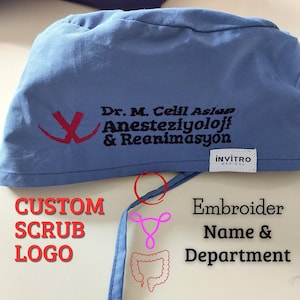 Custom Embroidered Scrub Cap,Personalized Scrub Cap Surgical Custom Scrub Hat, Custom Anesthesia Cap, Nurse Gift, Doctor Gift