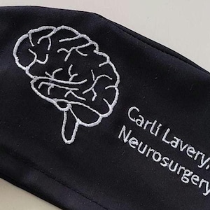Embroidery Neurosurgery Scrub Cap, Personalized Scrub Cap Brain Scrub Hat, Custom Scrub Cap,  Neurosurgery scrub cap, Spine surgery cap