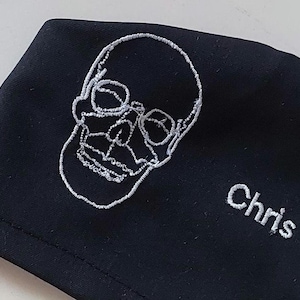 Embroidered Skull Scrub Cap: Personalized Surgery Hat