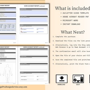 Editable Work Accident Report Form (PDF, Word) - Etsy