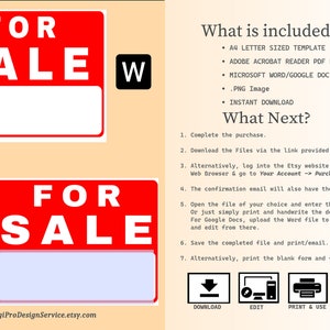 FOR SALE Sign Printable Editable In Word And PDF Templates Etsy Il 300x300.5226210414 Egio