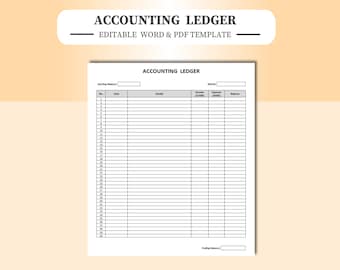 Accounting Ledger Form: Printable Expense & Income Tracker (PDF, Word, Google Docs)