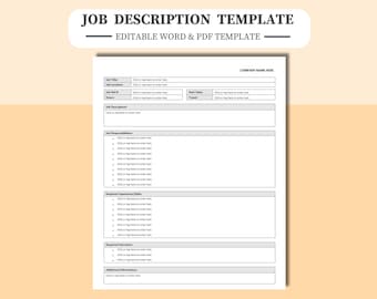 Editable Job Description Template: Word & PDF Form