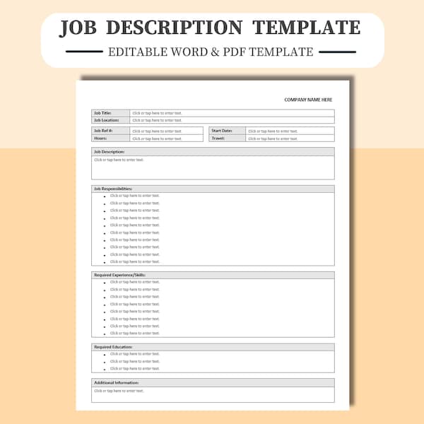 Job Description Template Etsy Job Description Template Etsy