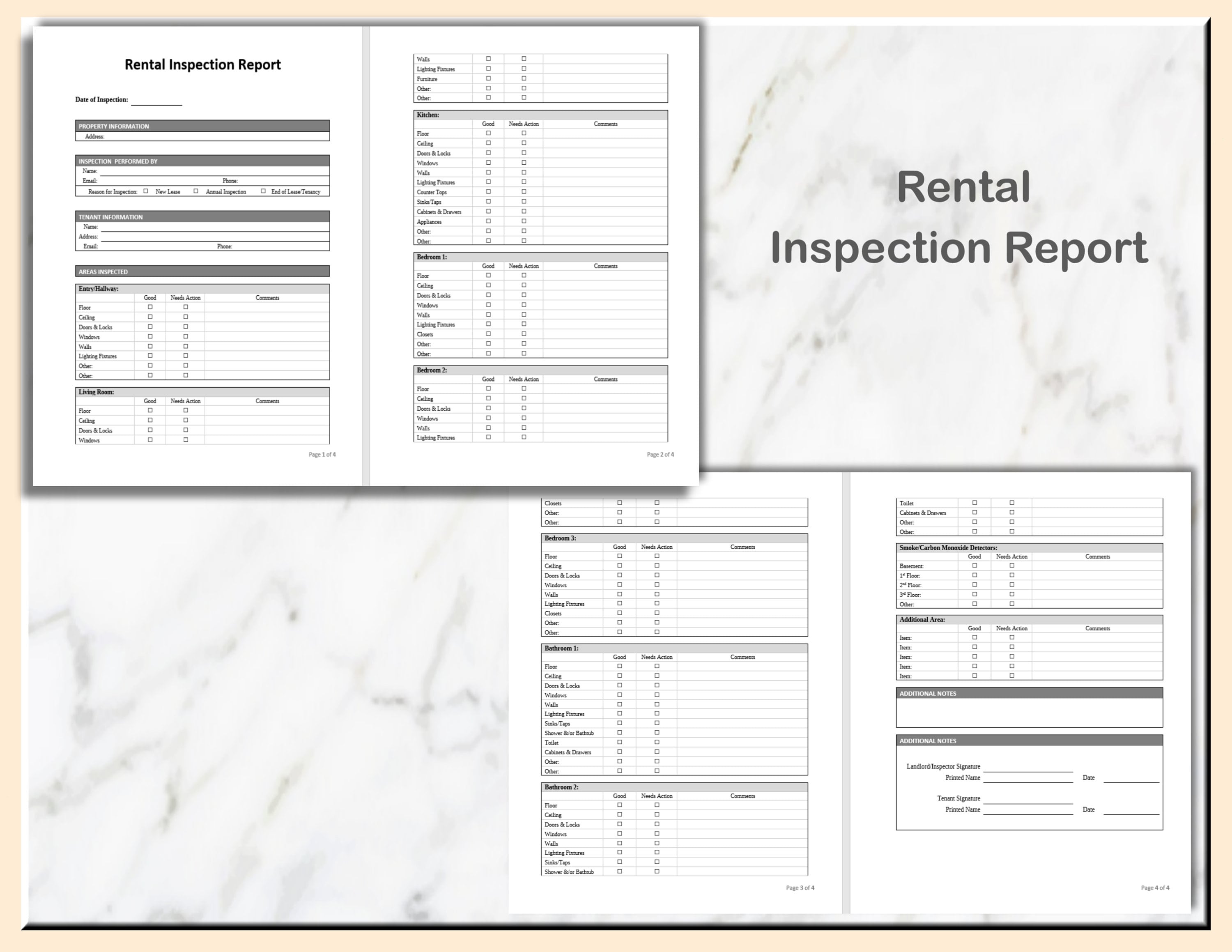 Landlord Rental Forms Bundle - 12 Forms Each in Both Word and PDF ...
