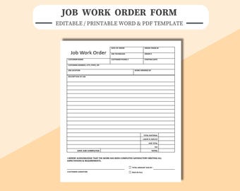 Editable Job Work Order Form (PDF, Word, Google Docs)