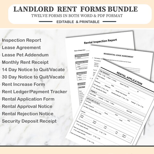 Editable and Printable Property Management Bundle Template - Etsy
