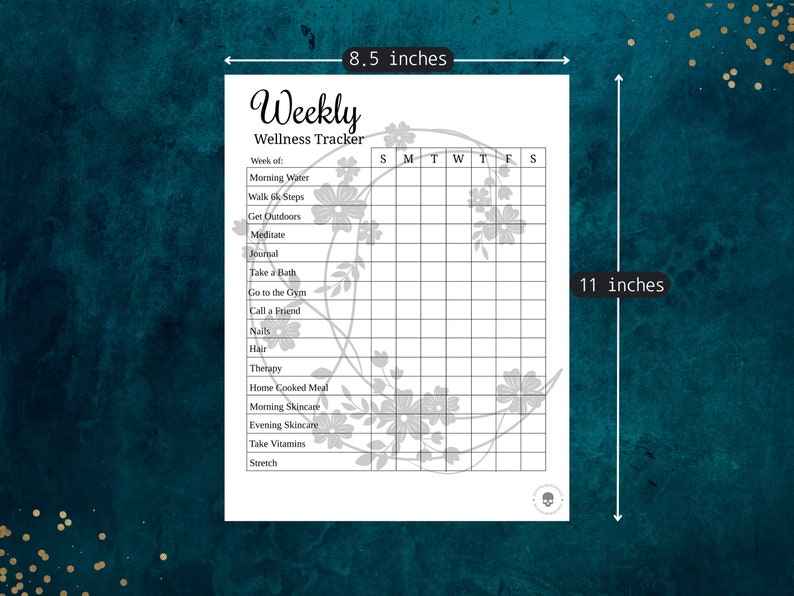 Editable Printable and Digital Wellness Trackers Floral Moon Wellness ...