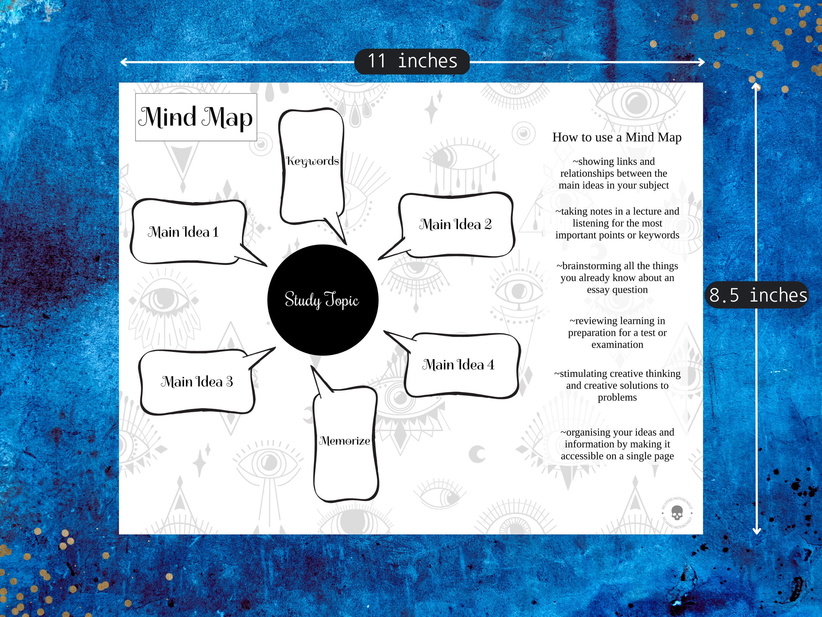 Mind Map Note Taking Template Digital - Il Fullxfull.4706182100 49ca