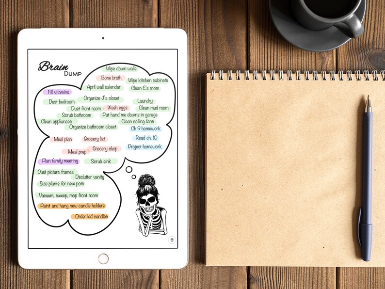 Brain dump to do list template adhd to do list template digital